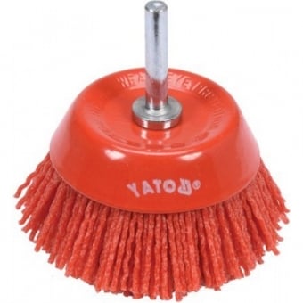 YATO Щётка-крацовка чашечная мягкая нейлоновая со стержнем 75мм